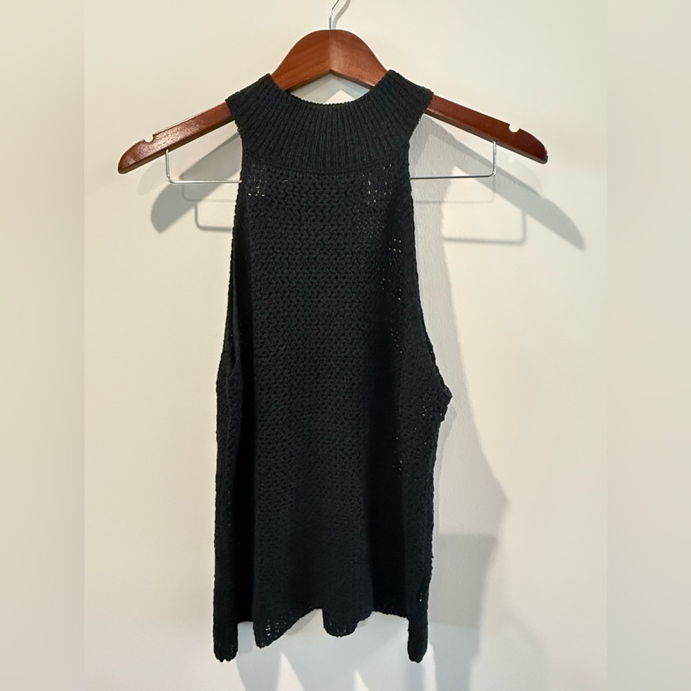 Lulu's Black Knit Mesh Tank Top Size S